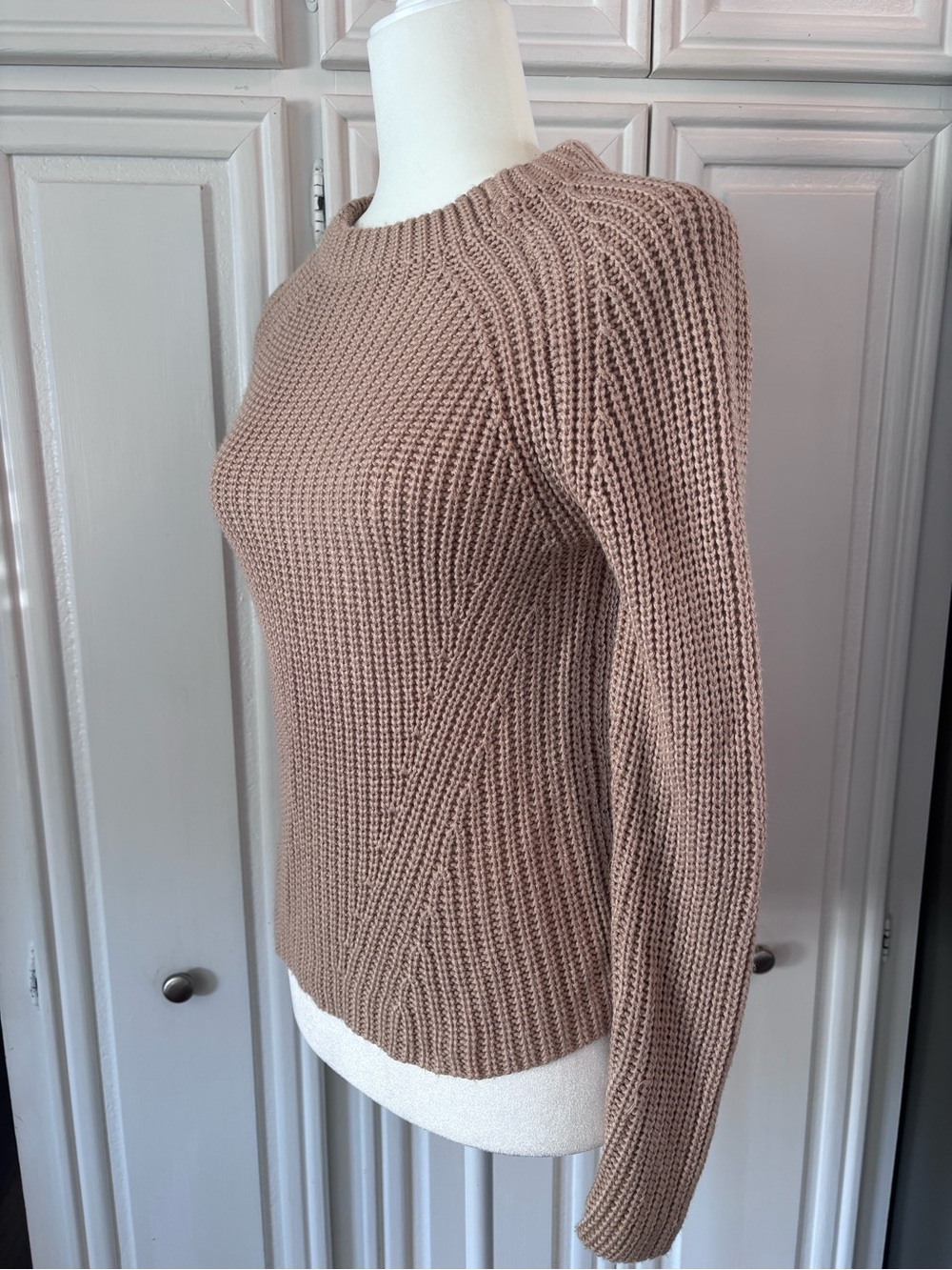 Zara Ribbed Crewneck Sweater in Taupe M - Picture 2 of 11